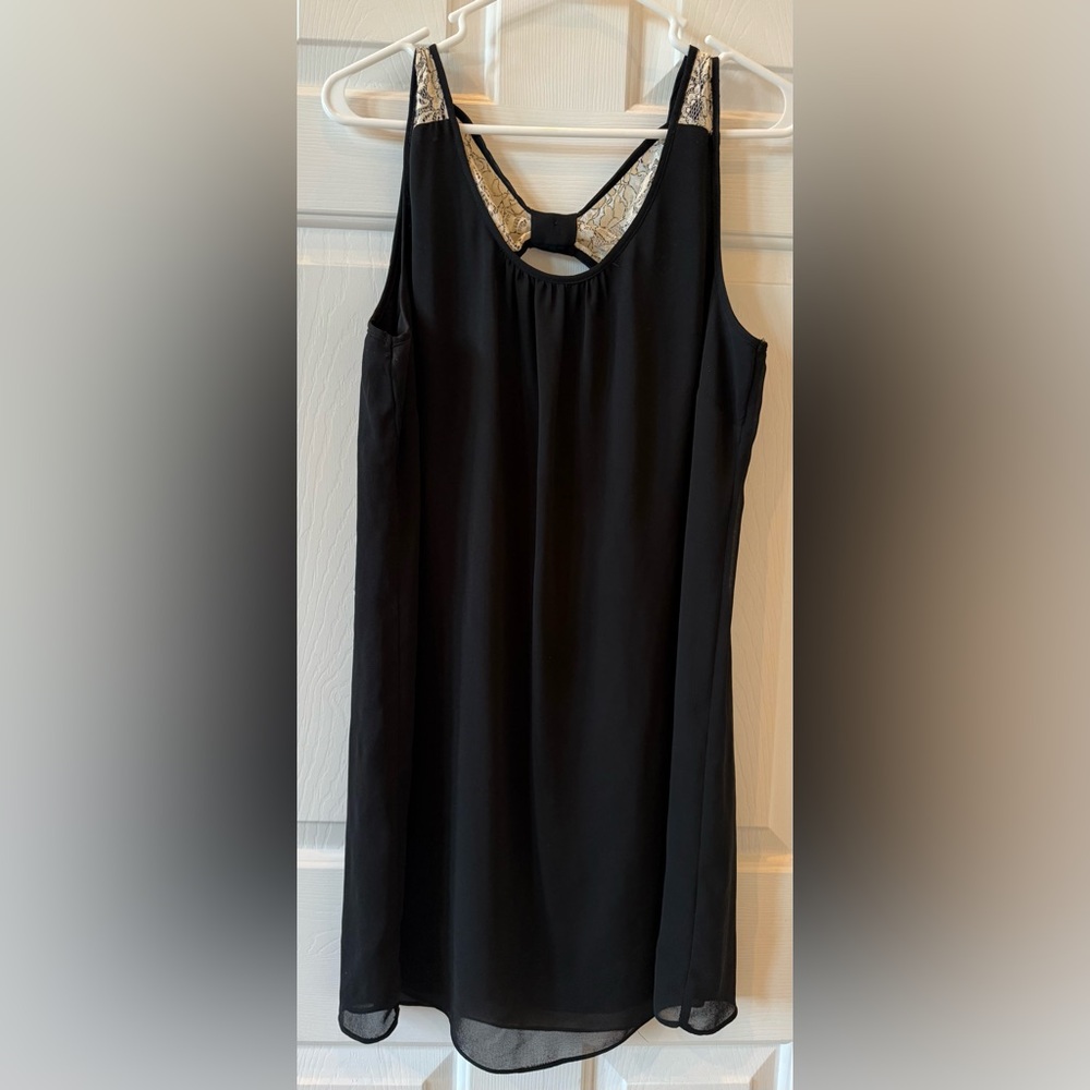 Black A. BYER Shift Dress with Back Lace Detail